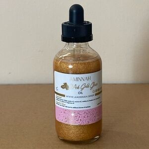 AMINNAH SKINCARE 24k Gold Glow Body Oil 4 Fl Oz